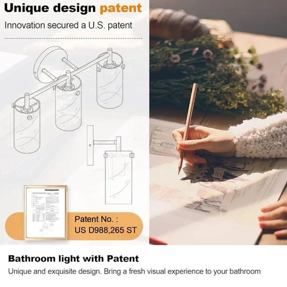 Modern Silver Vanity Light Fixture - Picture 5 of 8